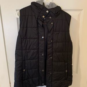 Jacket vest with hood